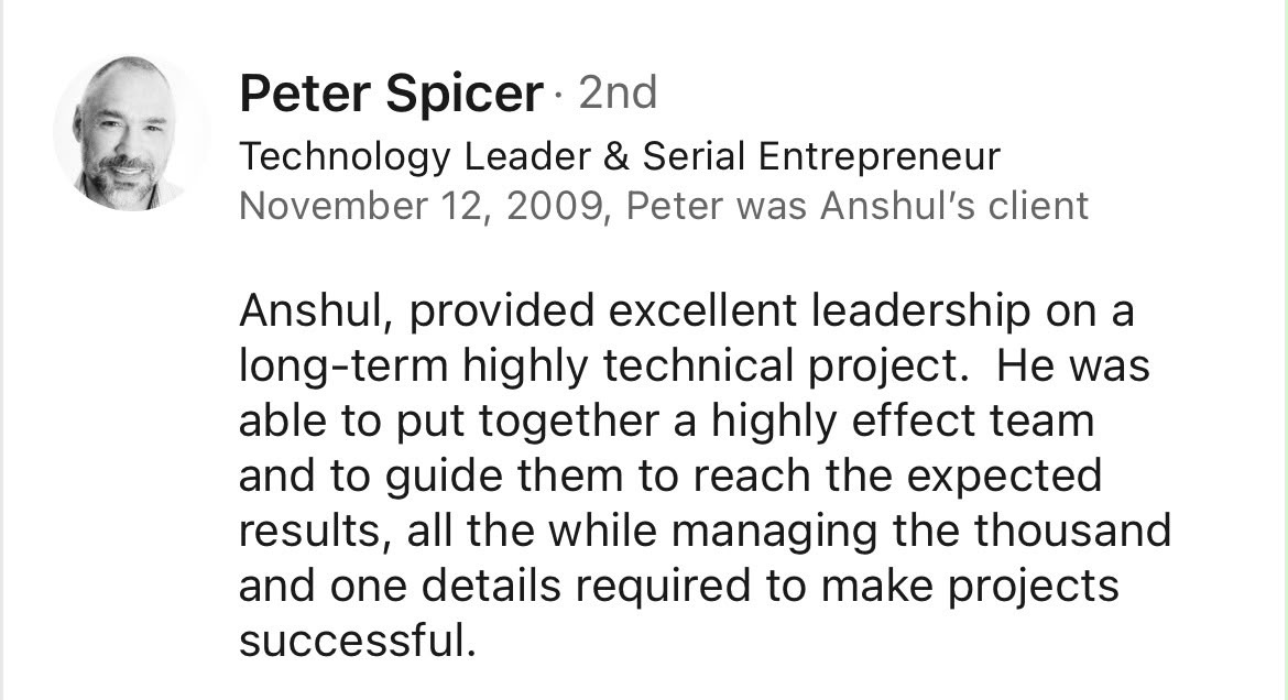 LinkedIn recommendation from Peter Spicer